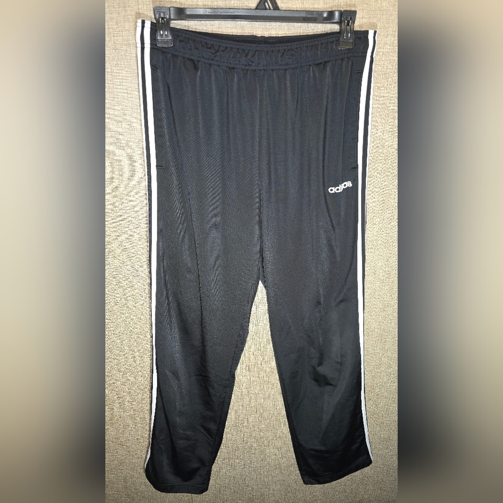 Adidas Black Sweatpants with Signature Stripes XL